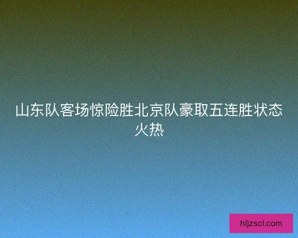 山东队客场惊险胜北京队豪取五连胜状态火热